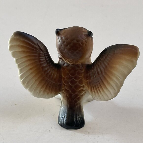 Vintage Miniature Bone China Owl Japan Home Decor Mini Figure Bird - Picture 3 of 7